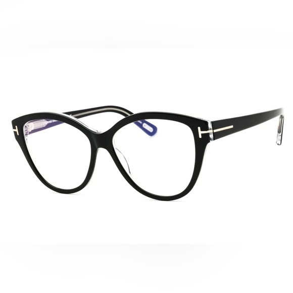 Tom Ford Eyeglasses FT5954-B 003 Black/Crystal/Clear Blue Light Block 54mm - Picture 1 of 1